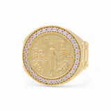 10k Yellow Gold Centenary Men's Fashion Ring - Miral Jewelry