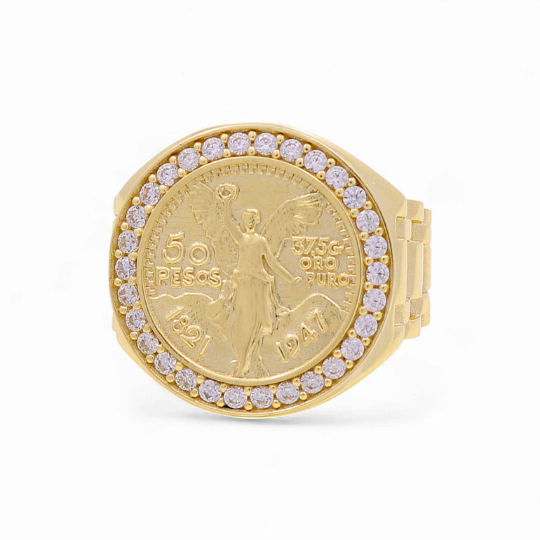 10k Yellow Gold Centenary Men's Fashion Ring - Miral Jewelry