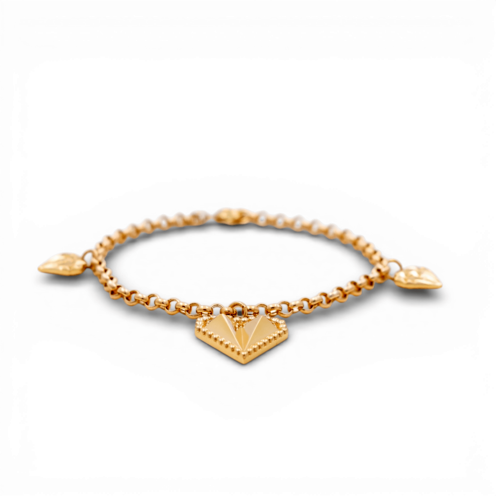 10K Yellow Gold Charms Bracelet Women's - Miral Jewelry