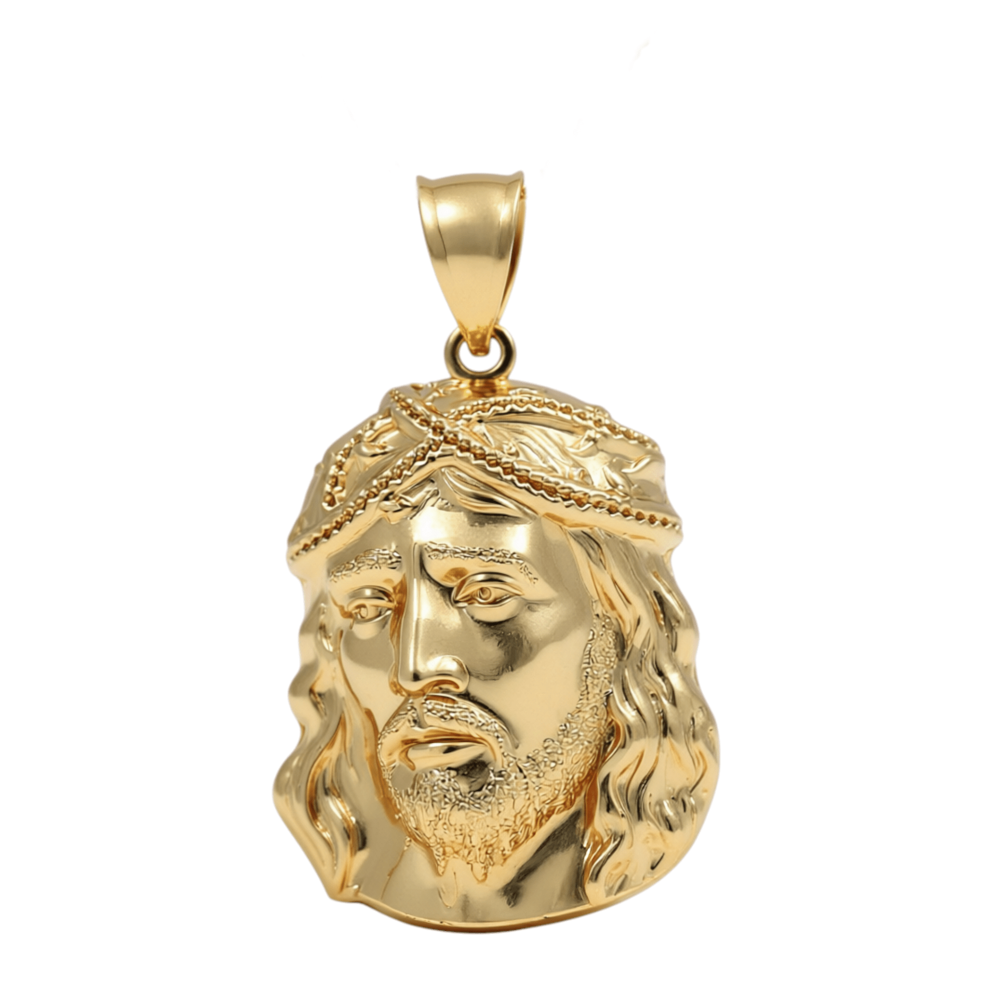 10K Yellow Gold Christ Unisex Pendant - Miral Jewelry