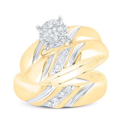 10k Yellow Gold Classic 3 Pieces Set with 0.50Tw Round Diamonds - Miral Jewelry