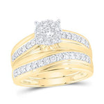 10k Yellow Gold Classic 3 Pieces Set with 1.00Tw Round Diamonds - Miral Jewelry