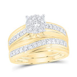 10k Yellow Gold Classic 3 Pieces Set with 1.00Tw Round Diamonds - Miral Jewelry