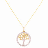 10K Yellow Gold Classic Necklaces with 0.33Tw Round Diamonds - Miral Jewelry