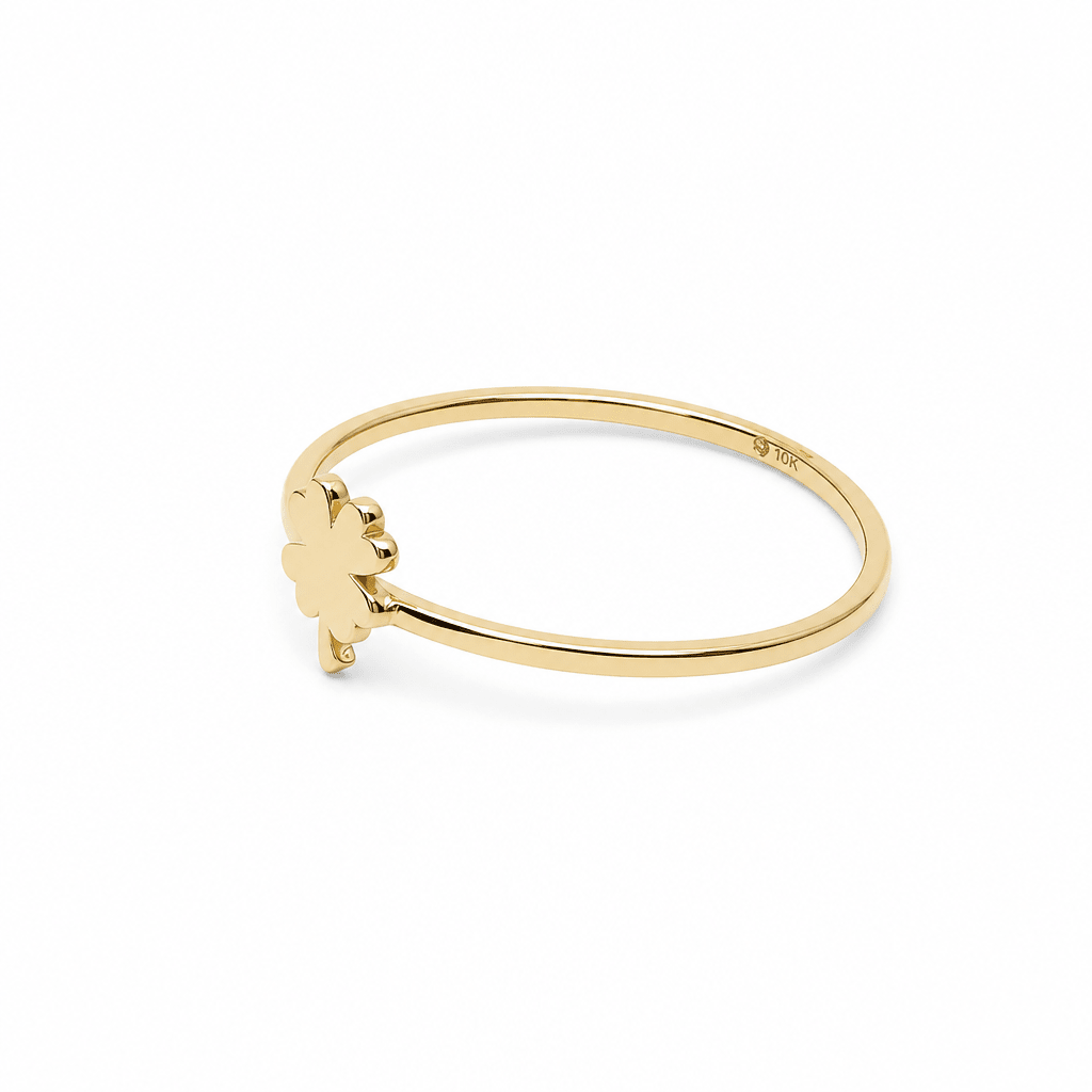 10K Yellow Gold Clover Fashion Women's Ring - Miral Jewelry