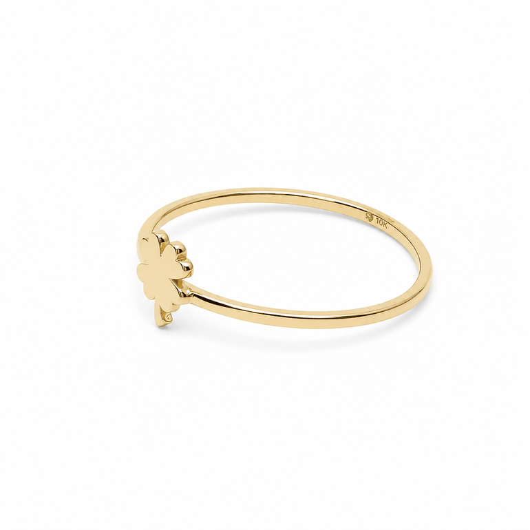 10K Yellow Gold Clover Fashion Women's Ring - Miral Jewelry