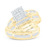 10k Yellow Gold Contemporary 3 Pieces Set with 0.40tw Round Diamonds - Miral Jewelry