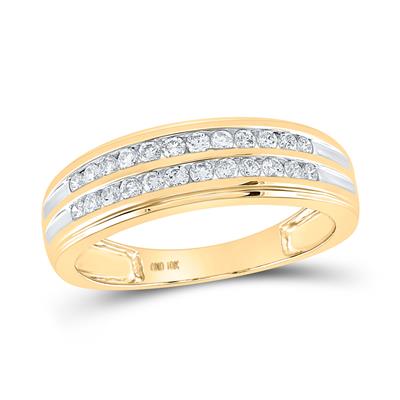 10k Yellow Gold Contemporary Trio 3 Pieces Set with 1.20tw Round Diamonds - Miral Jewelry