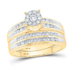 10k Yellow Gold Contemporary Trio 3 Pieces Set with 1.20tw Round Diamonds - Miral Jewelry