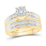 10k Yellow Gold Contemporary Trio 3 Pieces Set with 1.20tw Round Diamonds - Miral Jewelry