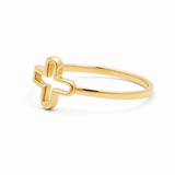 10K Yellow Gold Cross Fashion Women's Ring - Miral Jewelry