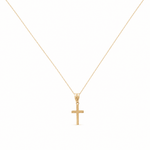 10k Yellow Gold Cross Necklaces 18" - Miral Jewelry