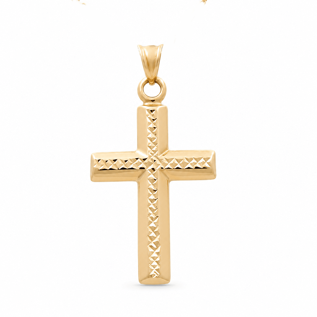 10K Yellow Gold Cross Pendant - Miral Jewelry