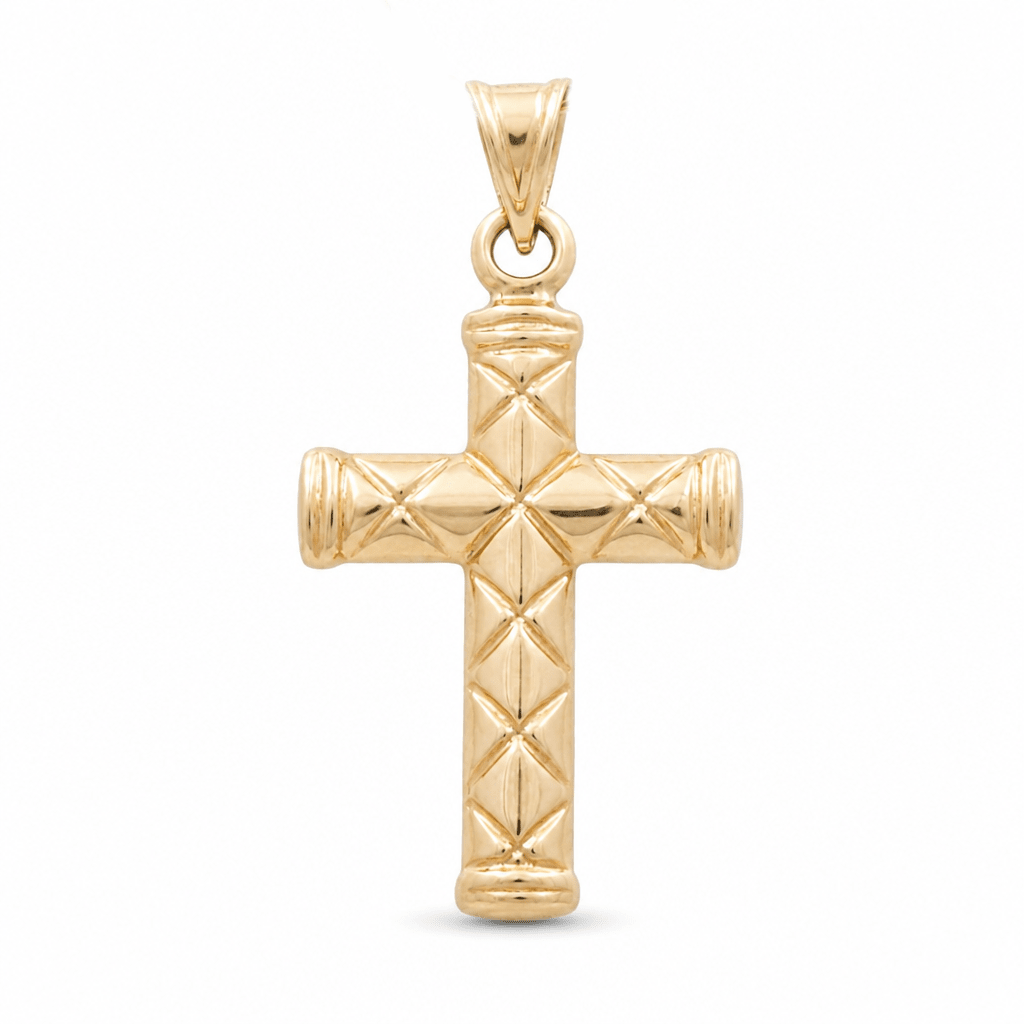 10K Yellow Gold Cross Pendant - Miral Jewelry