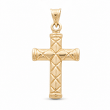 10K Yellow Gold Cross Pendant - Miral Jewelry