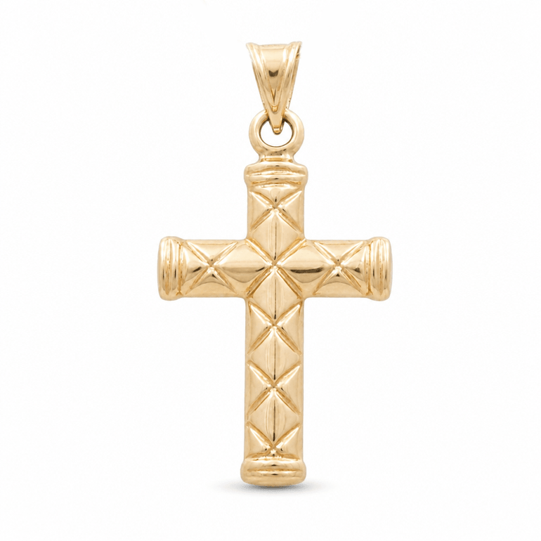 10K Yellow Gold Cross Pendant - Miral Jewelry