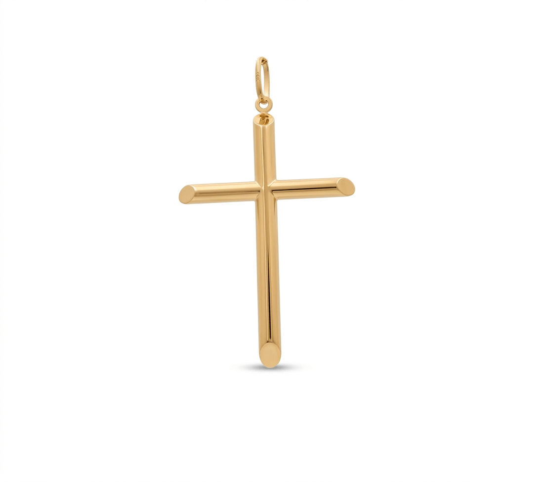 10K Yellow Gold Cross Pendant - Miral Jewelry