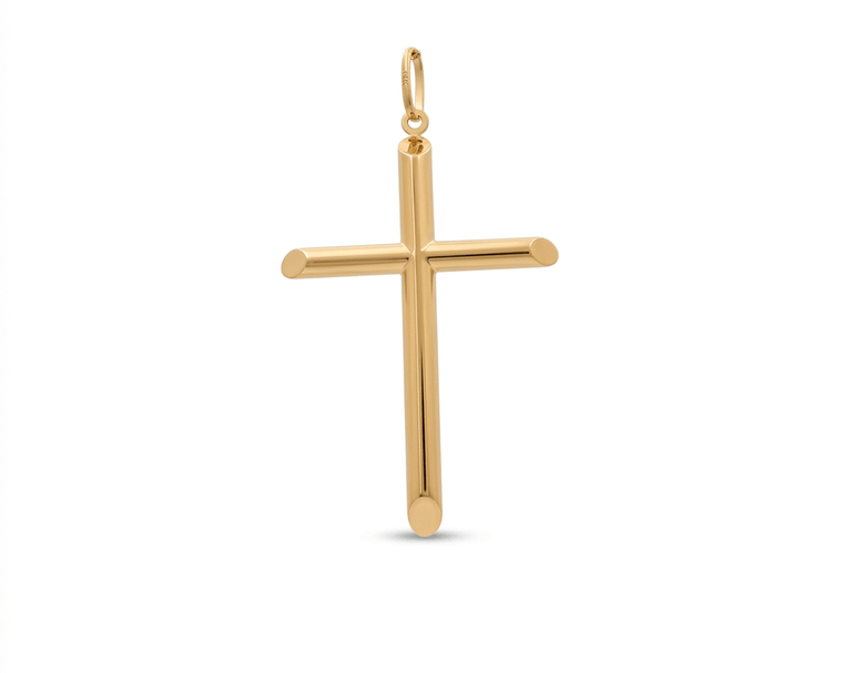 10K Yellow Gold Cross Pendant - Miral Jewelry