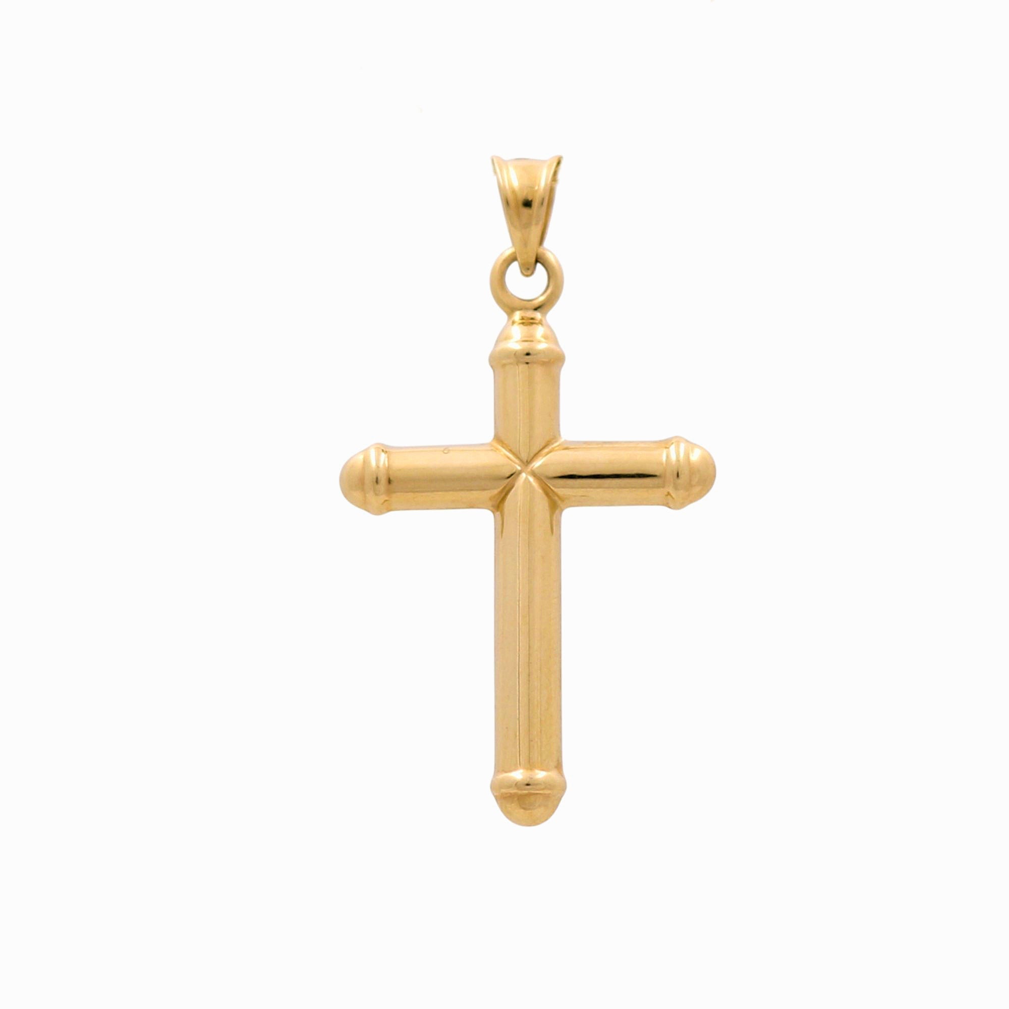 10K Yellow Gold Cross Pendant - Miral Jewelry