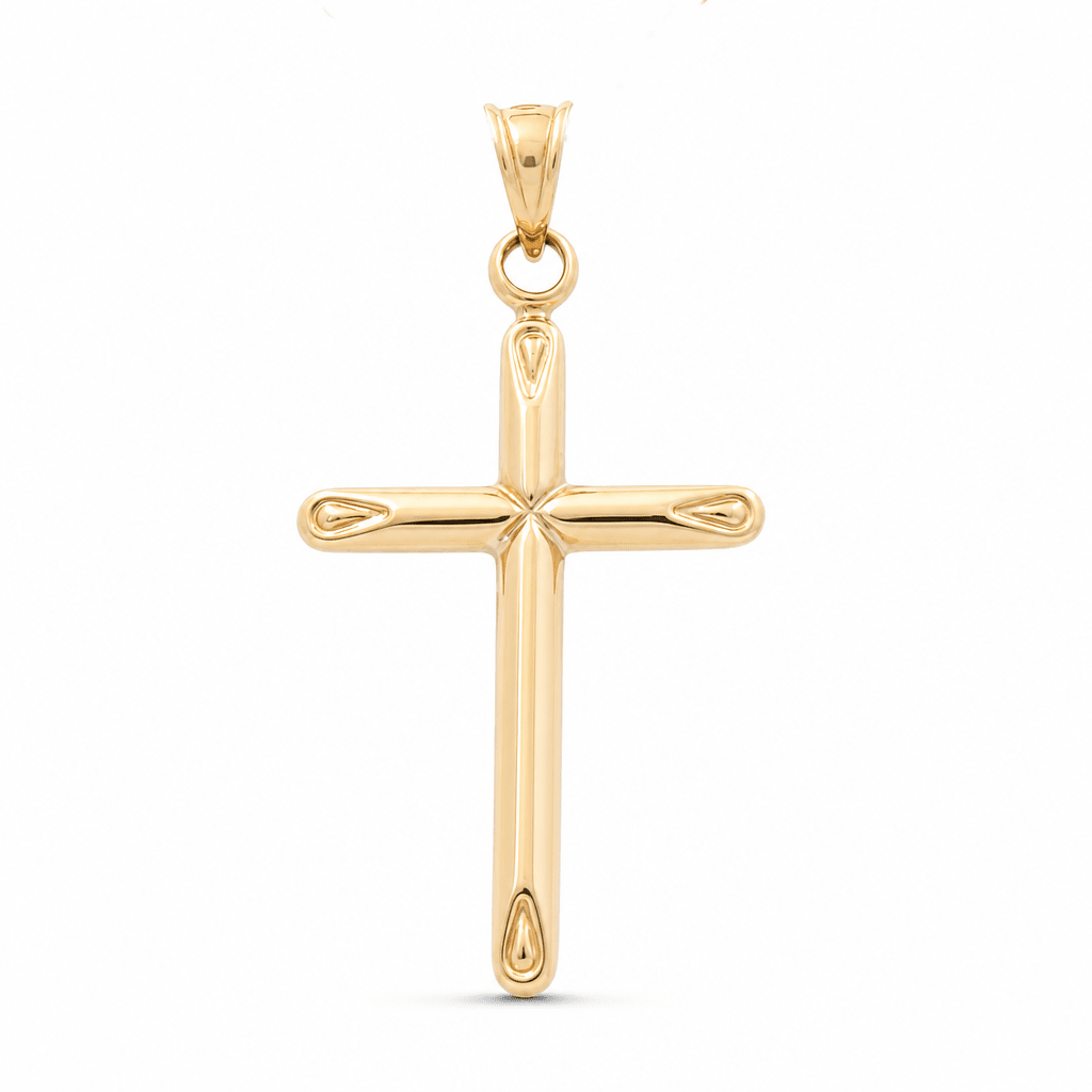 10K Yellow Gold Cross Pendant - Miral Jewelry