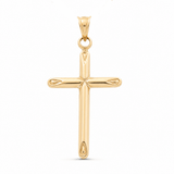 10K Yellow Gold Cross Pendant - Miral Jewelry