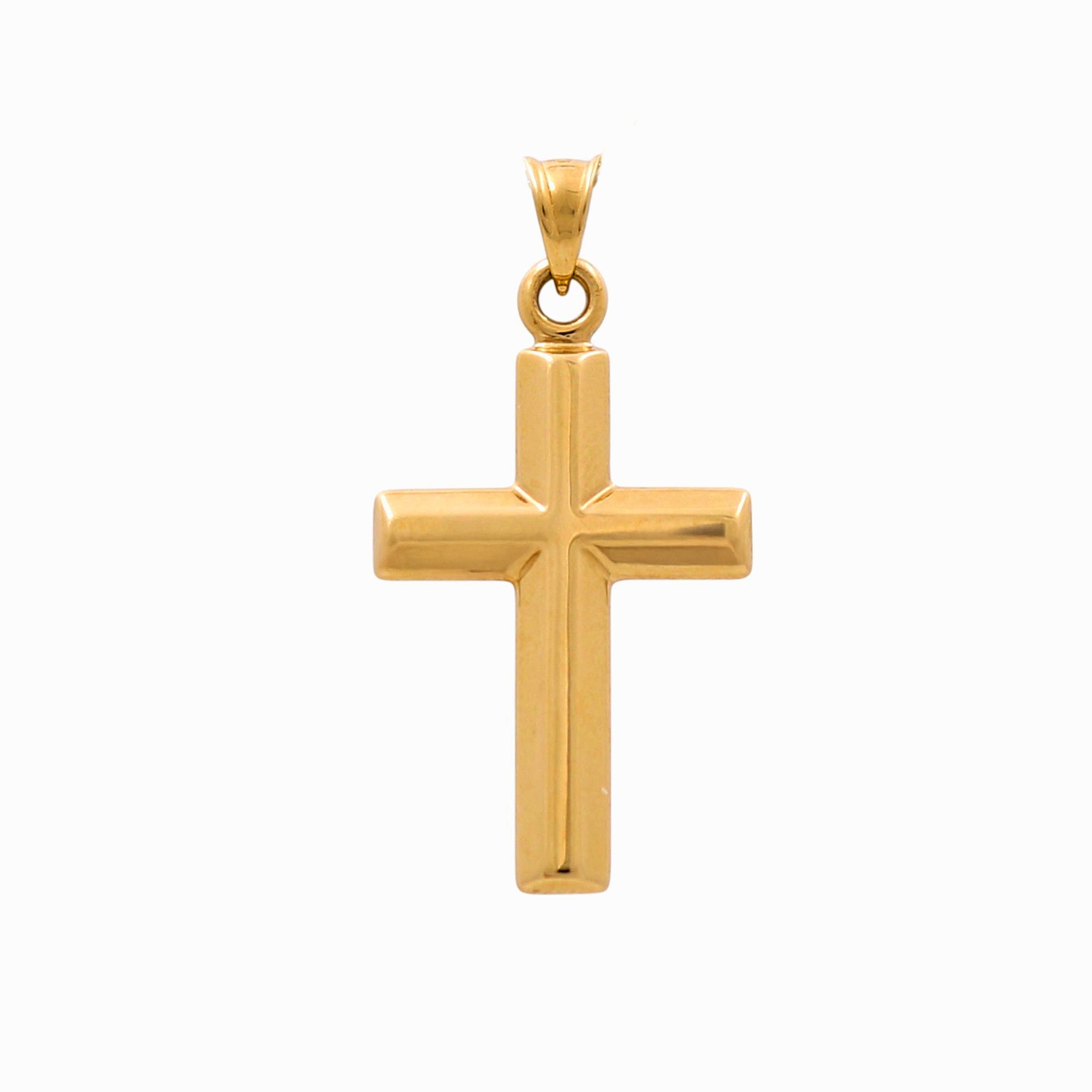 10K Yellow Gold Cross Pendant - Miral Jewelry