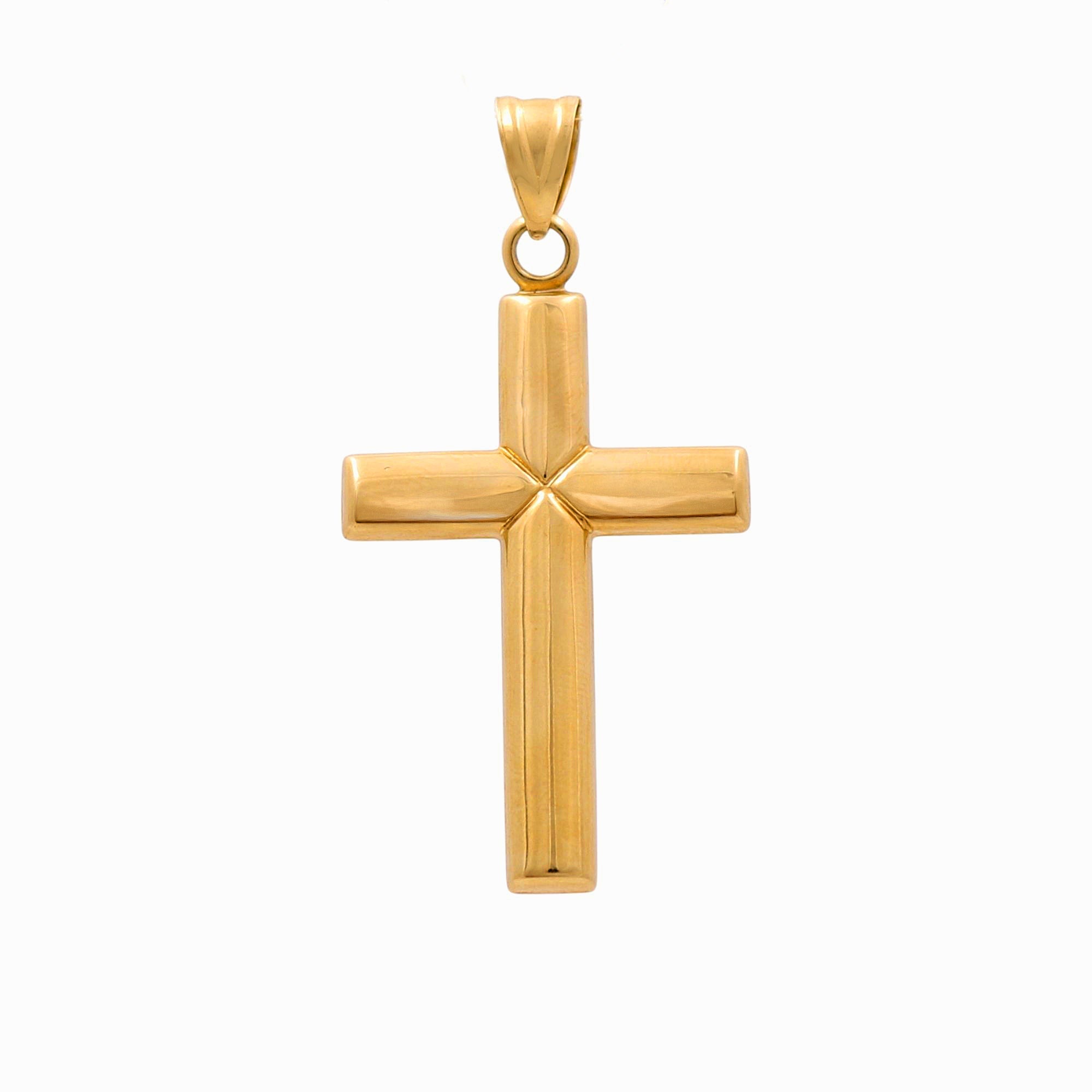 10K Yellow Gold Cross Pendant - Miral Jewelry