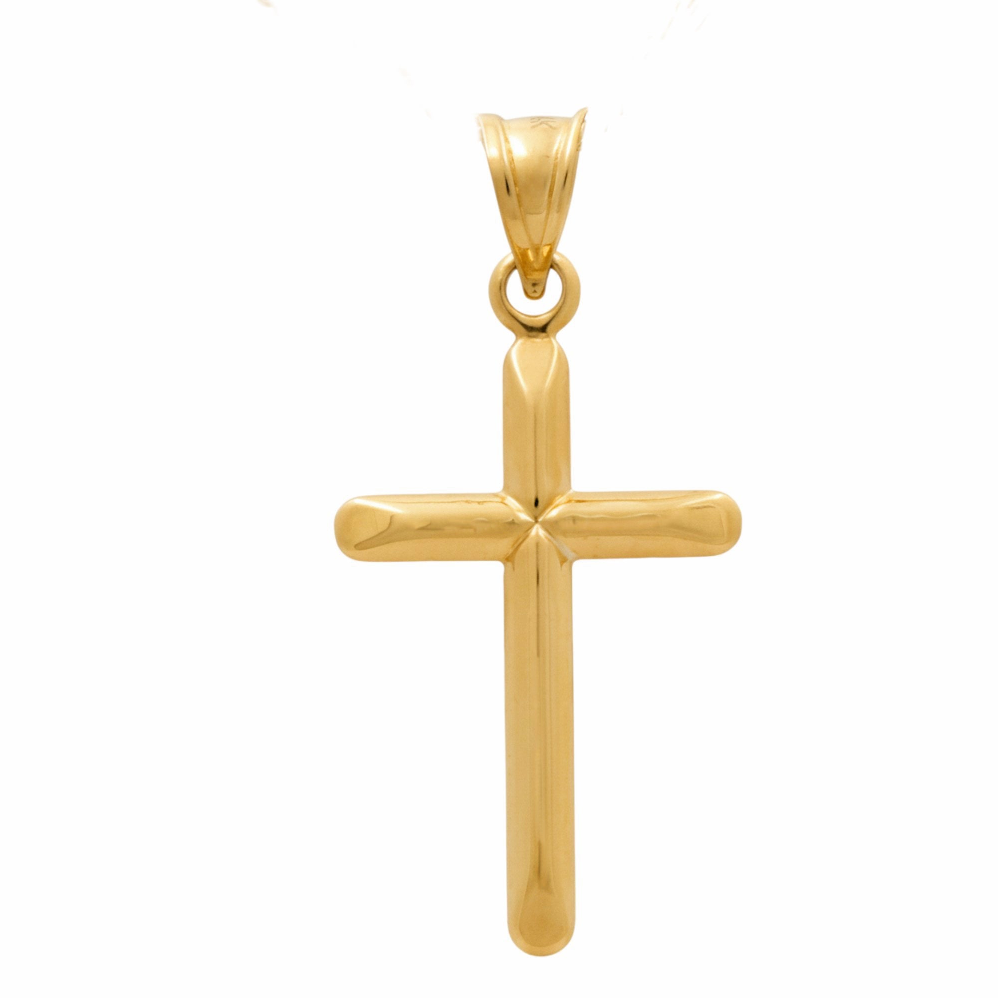 10K Yellow Gold Cross Pendant - Miral Jewelry
