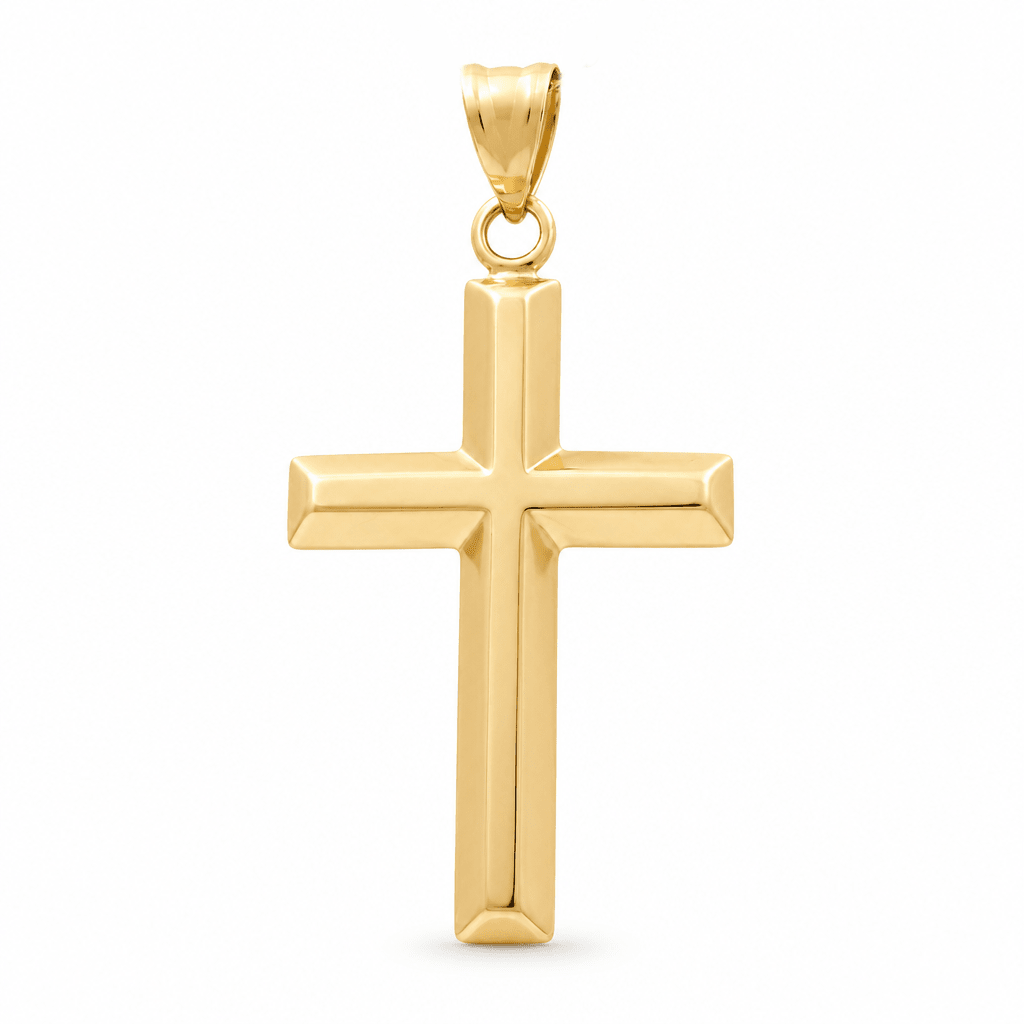 10K Yellow Gold Cross Pendant - Miral Jewelry