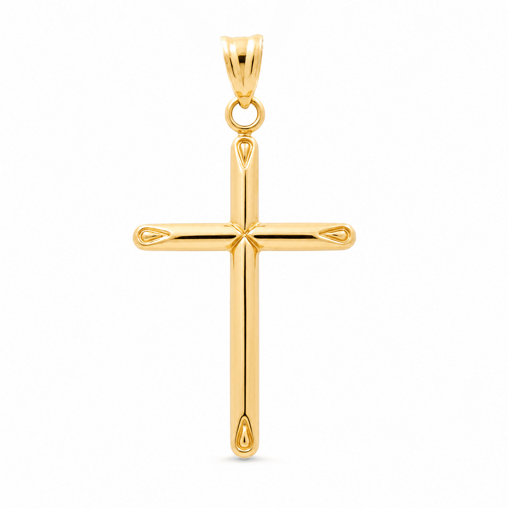 10K Yellow Gold Cross Pendant - Miral Jewelry