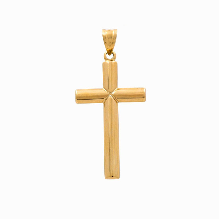 10K Yellow Gold Cross Pendant - Miral Jewelry