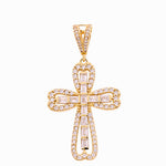 10K Yellow Gold Cross with Cz Pendant - Miral Jewelry
