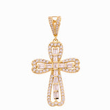 10K Yellow Gold Cross with Cz Pendant - Miral Jewelry