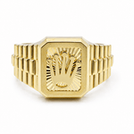 10k Yellow Gold Crown Fashion Men's Ring - Miral Jewelry