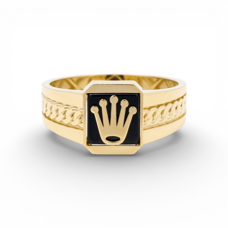 10k Yellow Gold Crown Fashion Men's Ring - Miral Jewelry