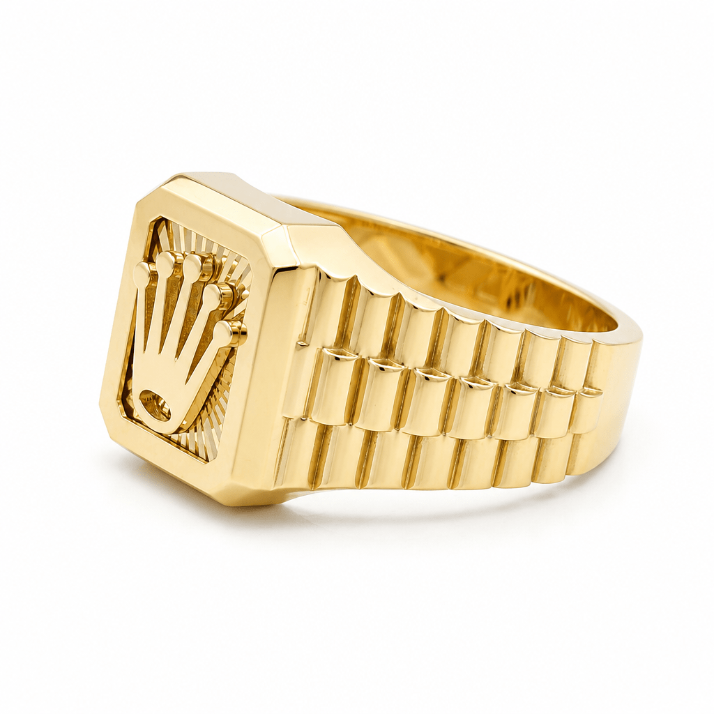 10k Yellow Gold Crown Fashion Men's Ring - Miral Jewelry