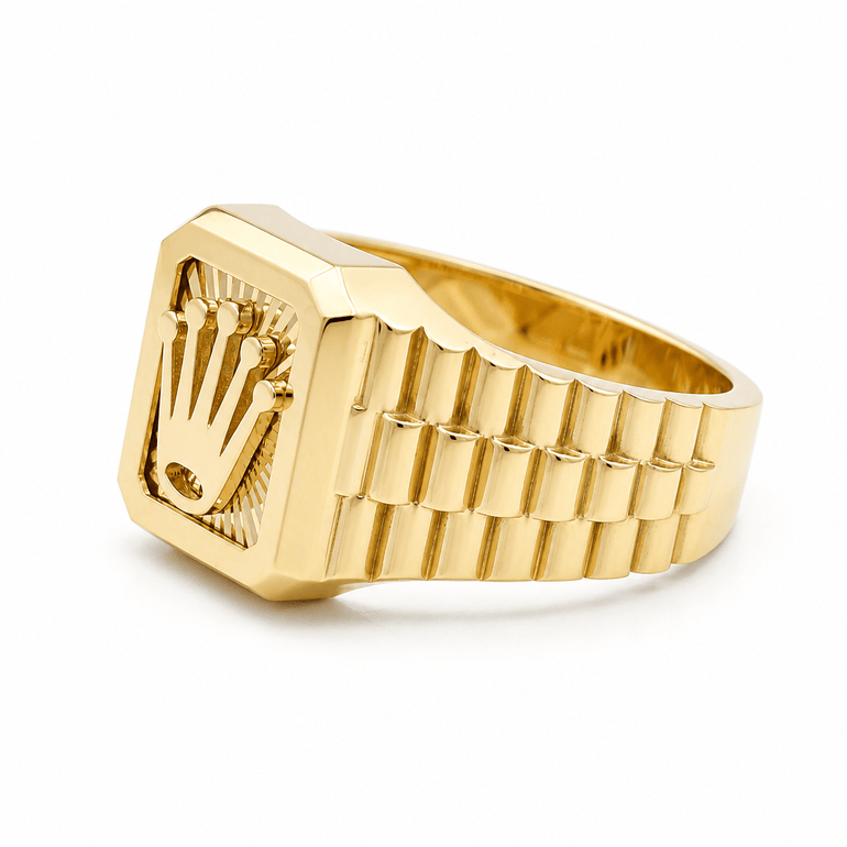 10k Yellow Gold Crown Fashion Men's Ring - Miral Jewelry