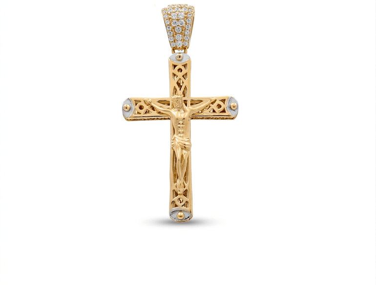 10K Yellow Gold Crucifix Pendant - Miral Jewelry