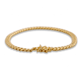 10K Yellow Gold Cuban Link Bracelet Men's - Miral Jewelry