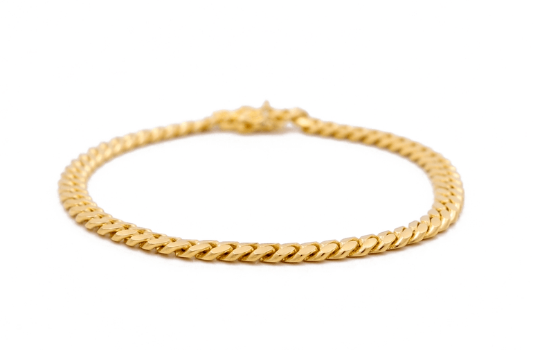 10K Yellow Gold Cuban Link Bracelet Men's - Miral Jewelry