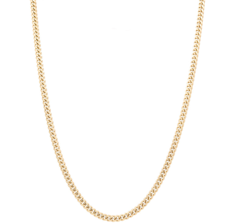 10K Yellow Gold Cuban Link Chain 24" - Miral Jewelry