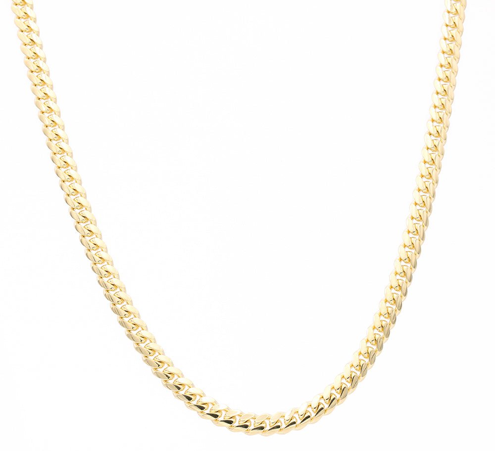 10K Yellow Gold Cuban Link Men's Chain 24" - Miral Jewelry