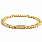 10K Yellow Gold Cuban Link with Clasp Bracelet - Miral Jewelry