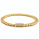 10K Yellow Gold Cuban Link with Clasp Bracelet - Miral Jewelry