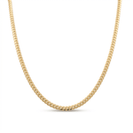 10K Yellow Gold Cuban Link with Cz Clasp Chain 19" - Miral Jewelry