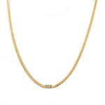 10K Yellow Gold Cuban Link with Cz Clasp Chain 19" - Miral Jewelry