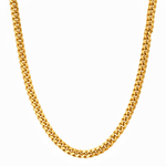 10K Yellow Gold Cuban Link with Cz Clasp Chain 24" - Miral Jewelry