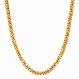 10K Yellow Gold Cuban Link with Cz Clasp Chain 24" - Miral Jewelry