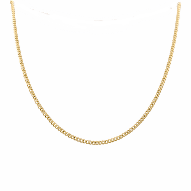 10K Yellow Gold Cuban Link Women's Chain 18" - Miral Jewelry