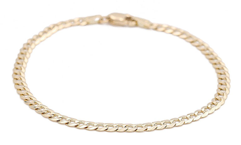 10K Yellow Gold Curb Bracelet - Miral Jewelry